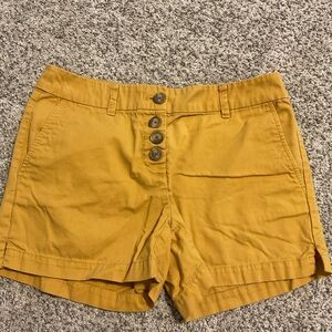 LOFT High Waist Mustard Shorts